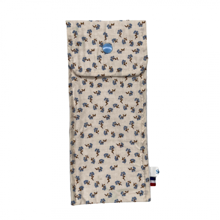 ETUI BLANC FLEUR BLEU