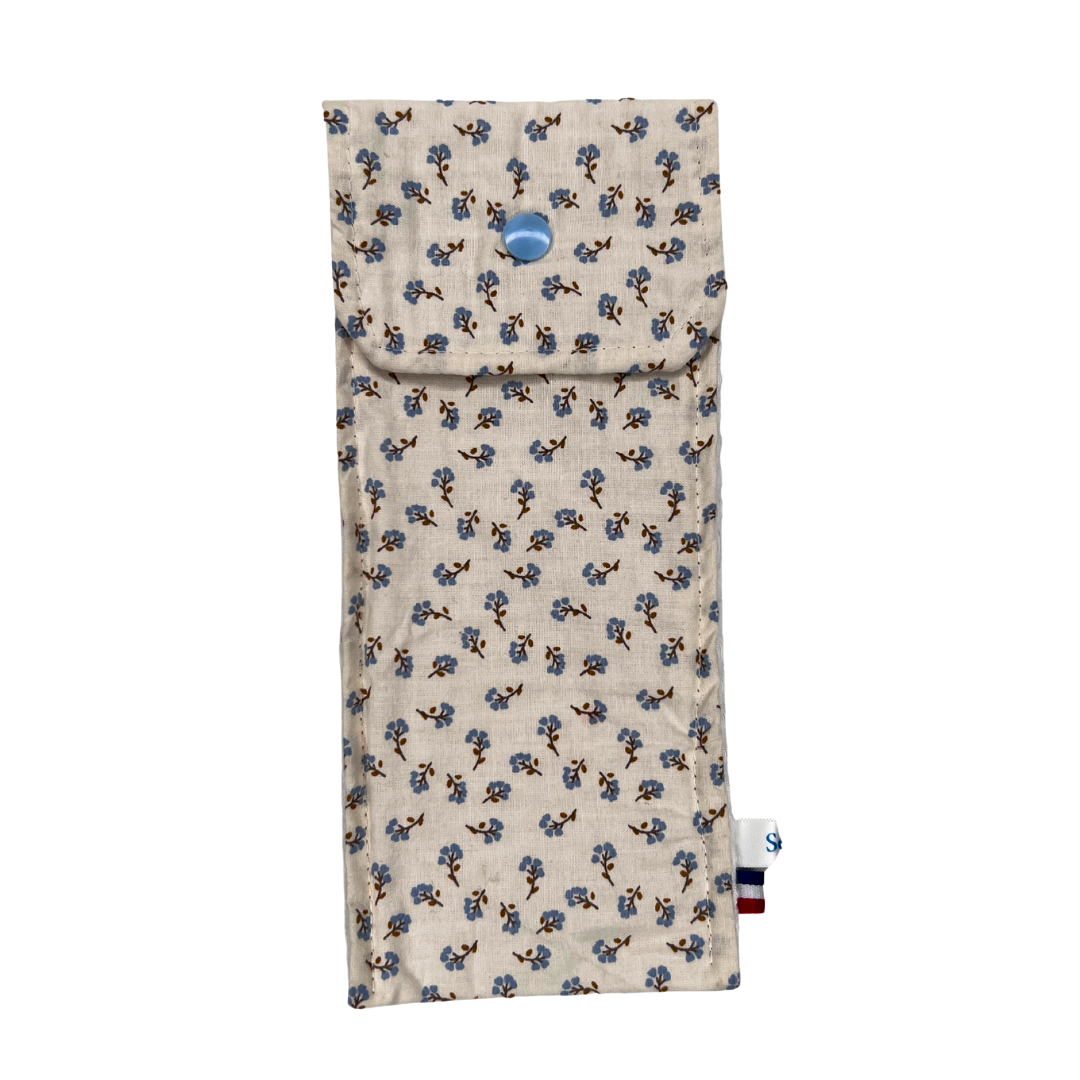 ETUI BLANC FLEUR BLEU ETUI BLANC FLEUR BLEU