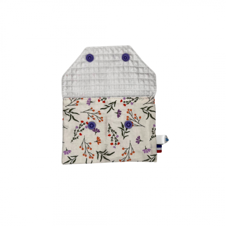 POCHETTE A SAVON OUVERTE VIOLET AVEC FLEUR Pochette à savon